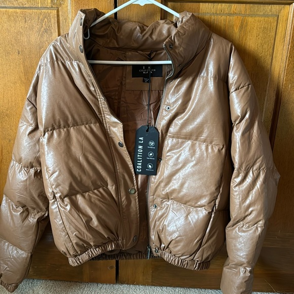BRAND NEW | Coalition Puffer Jacket | Women’s size medium | Brown Color - Picture 1 of 3